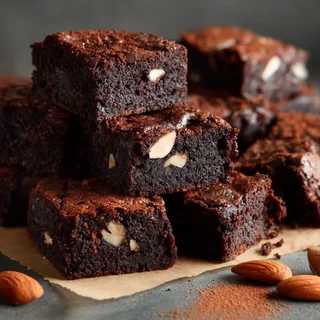 Brownies de cacau e amêndoa